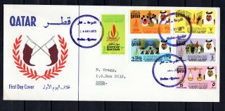 Qatar 1973 Anniv Of Human Right Fdc First Day Cover Doha Cds