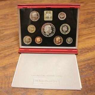 1999 Uk Great Britain Deluxe Proof Set Red Case With Princess Diana Coin