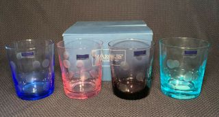 Waterford Marquis Crystal Polka Dot Double Old Fashioned 4 Nib Set 1