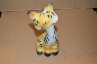Fenton Art Glass Yellow Bengal Tiger Happy Cat Fagca 2007 About 6in Tall