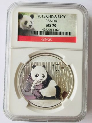 Ngc2015 China 1 Oz Silver Panda S10y Ngc Ms70