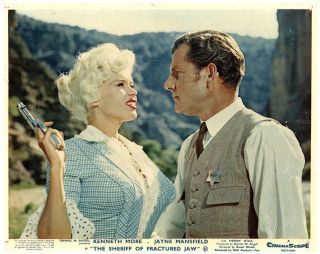 The Sheriff Of Fractured Jaw Lobby Card Kenneth More Jayne Mansfield
