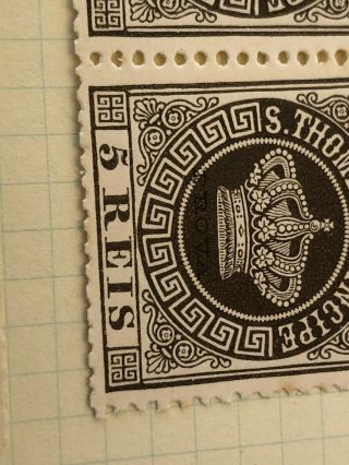 1885 Rare São Tomé E Principe Portuguese Colonial Stamp Reprints Prova OvP. 2