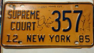 Oliver Stone Signed License Plate From The Movie Wall Street Michael Douglas Sig