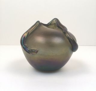 Robert Fritz Studio Art Glass Freeform Iridescent Vase
