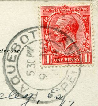 1924 GB KGV stamp on Ceylon Postcard Penang Paquebot CDS PMK to England UK 2
