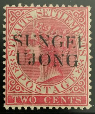 Malaya 1886 Sungei Ujong Double Opt Straits Settlements Qv 2c Mh Sg 41a M2303