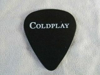 Coldplay Guitar Pick Black W/ White Block Print 2009 Tour