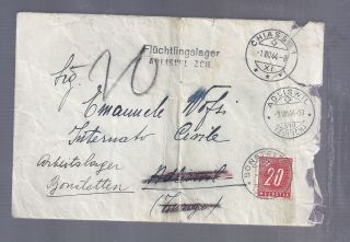 Israel Judaica Ww2 1944 Holocaust Redirected Letter Switzerland Refugee Camp