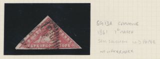 Stamps Cape Of Good Hope Sg13a 1861 1d Woodblock Triangle Postal History