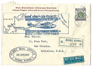 Hong Kong China To Usa Air Cover 1937 Paa First Flight