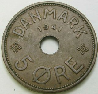 Faroe Islands (denmark) 5 Ore 1941 - Bronze - Christian X.  - Xf - 3472