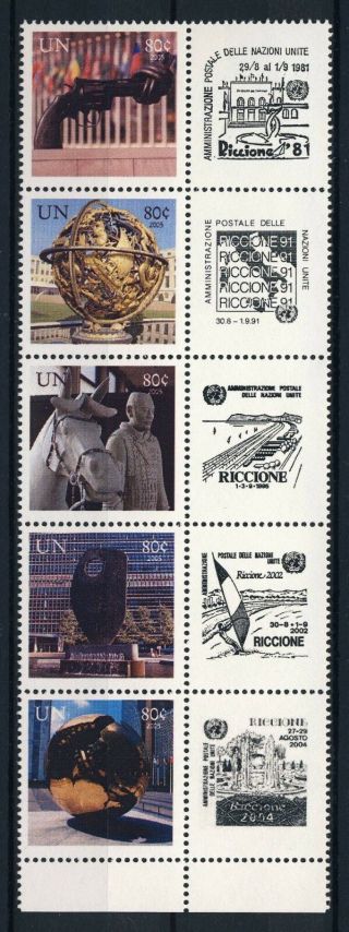 Un Ny.  2005 Riccione Personalized Strip Of 5 (80 Cents).  Never Hinged