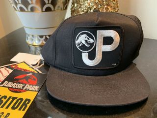 Vintage 1992 Jurassic Park Jp Movie Promo Black Snapback Baseball Hat Cap W/tags