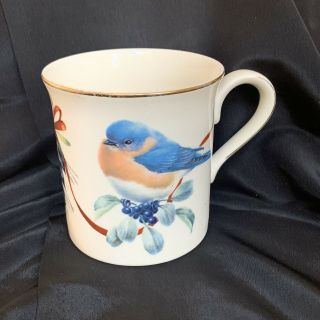Lenox Fine Porcelain Winter Greetings Bluebird Mug Cup By Catherine Mcclung