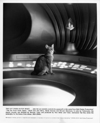 Walt Disney The Cat From Outer Space 8x10 Photo Jake The Cat In Ship