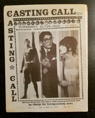 Rare 1979 Hollywood Casting Call Publication Vol.  3 No.  46 Superman 