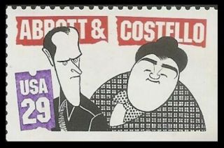 1991 Bud Abbott And Lou Costello Al Hirschfeld Nina Us Stamp