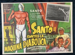 Santo Contra Los Hombres Infernales First Movie 1958 Mexican Movie Poster