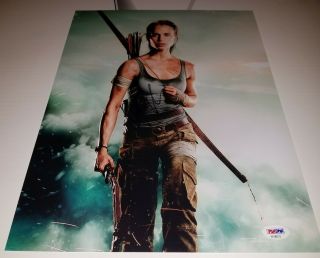 Alicia Vikander Tomb Raider Signed 11x14 Photo Psa Ex Machina