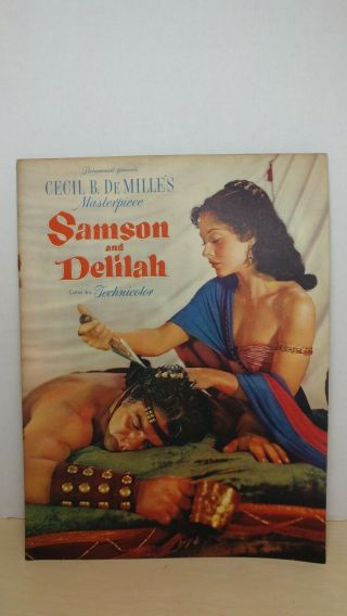 1949 Samson And Delilah Movie Program Hedy Lamarr Victor Mature Cecil B Demille