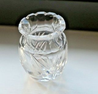 Small Art Deco Bohemian Crystal Cut Glass Vase