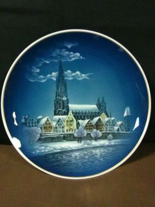 Lovely Vtg.  Rosenthal Handgemalt Germany " Weihnachten In Ulm " Georg Kuspert Plate