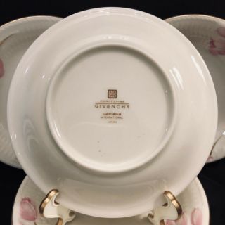 Vintage Givenchy Porcelaine Yamaka Japan Tulips Berry Bowl Plate set of 5 3