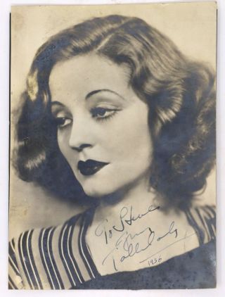 Rare Early Tallulah Bankhead Signed Autographed Photograph 1936 5 X 7