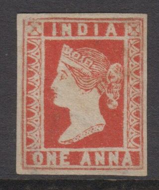 India 1854 1 Annas Red Imperf Sg 15 Stamp With Bpa Certificate