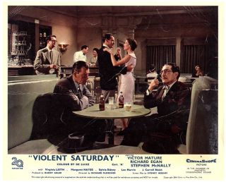 Violent Saturday Lobby Card Lee Marvin In Bar With Beer