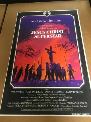 Jesus Christ Superstar Ted Neely Yvonne Elliman Signed Autographed 11x17 Poster