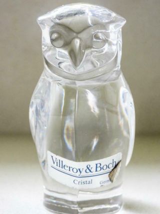 Villeroy & Boch Lead Crystal Glass Owl Figurine - Germany