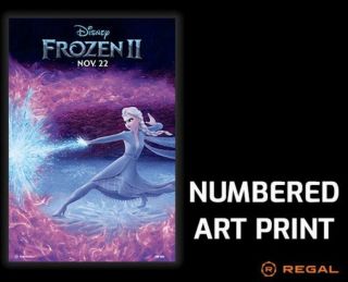 Disney Frozen 2 Ii Elsa 13 X 19 Imax Art Print Numbered Poster Regal 253 Of 500