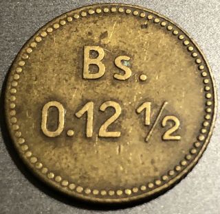 Semi Rare Isla De Providencia 1939.  12 1/2 Bolivar Venezuela Leper Colony Coin 2