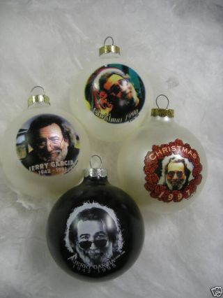 Jerry Garcia Grateful Dead Set Of 4 Ornaments