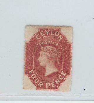 Ceylon - 1861 - 64 - 4d Rose - Red - - Lh - Full Og - - Sg30 - With Certificate
