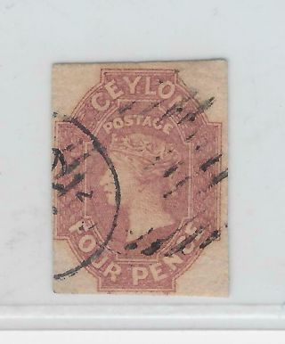 Ceylon - 1857 - 59 - 4d Dull Rose - - Very Fine - Sg5 - With Certificate