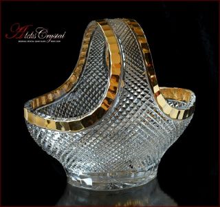 Bohemia Crystal Vase For Candy 21 Cm,  " Versace " Gold,