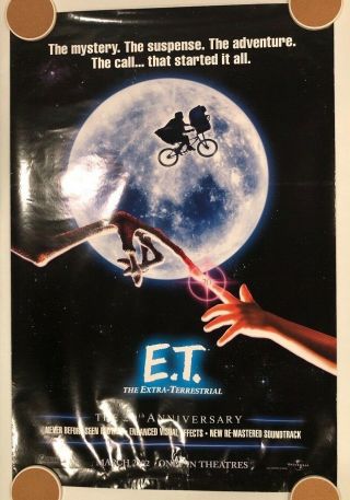 E.  T.  20th Anniversary 27 " X 40 " Ds/rolled Movie Poster - 2002