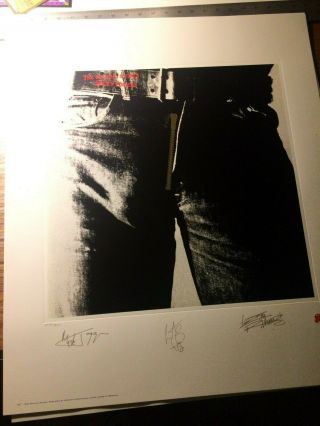 The Rolling Stones Sticky Fingers Art Print Lithograph Mick Jagger Andy Warhol