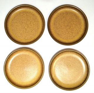 Set Of 4 Denby Romany Brown Bread Plates 6 - 5/8 Inches In Diameter