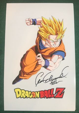 Dragon Ball Z Voice Sean Schemmel As Goku Signed 11x17 Photo 1 White Bkgrd