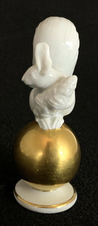 Vintage Rosenthal Germany White Squirrel on Gold Ball Figurine 2