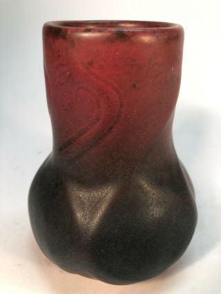 VAN BRIGGLE EARLY 1920 ' s Maroon Purple Old Pottery Ceramic Vase 3