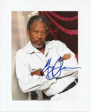 Morgan Freeman Signed Photo Autographed 8x10 Million Dollar Baby Wanted Red