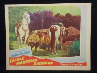 The Range Busters Saddle Mountain Roundup 1941 Lobby Card Vf Ray Corrigan King