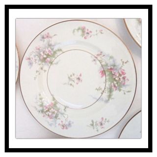 Set Of Eight 8 Vintage Theodore Haviland York Apple Blossom Bread Plates 2