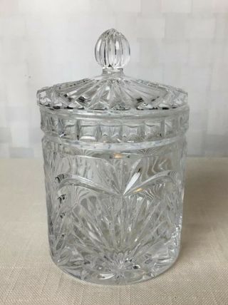 Lead Crystal Candy,  Trinket Dish With Lid Unbranded Pineapple Pattern 5.  5 "