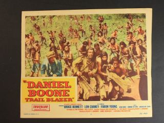 1956 Daniel Boone Trail Blazer Movie Lobby Card Lon Chaney Bruce Bennett